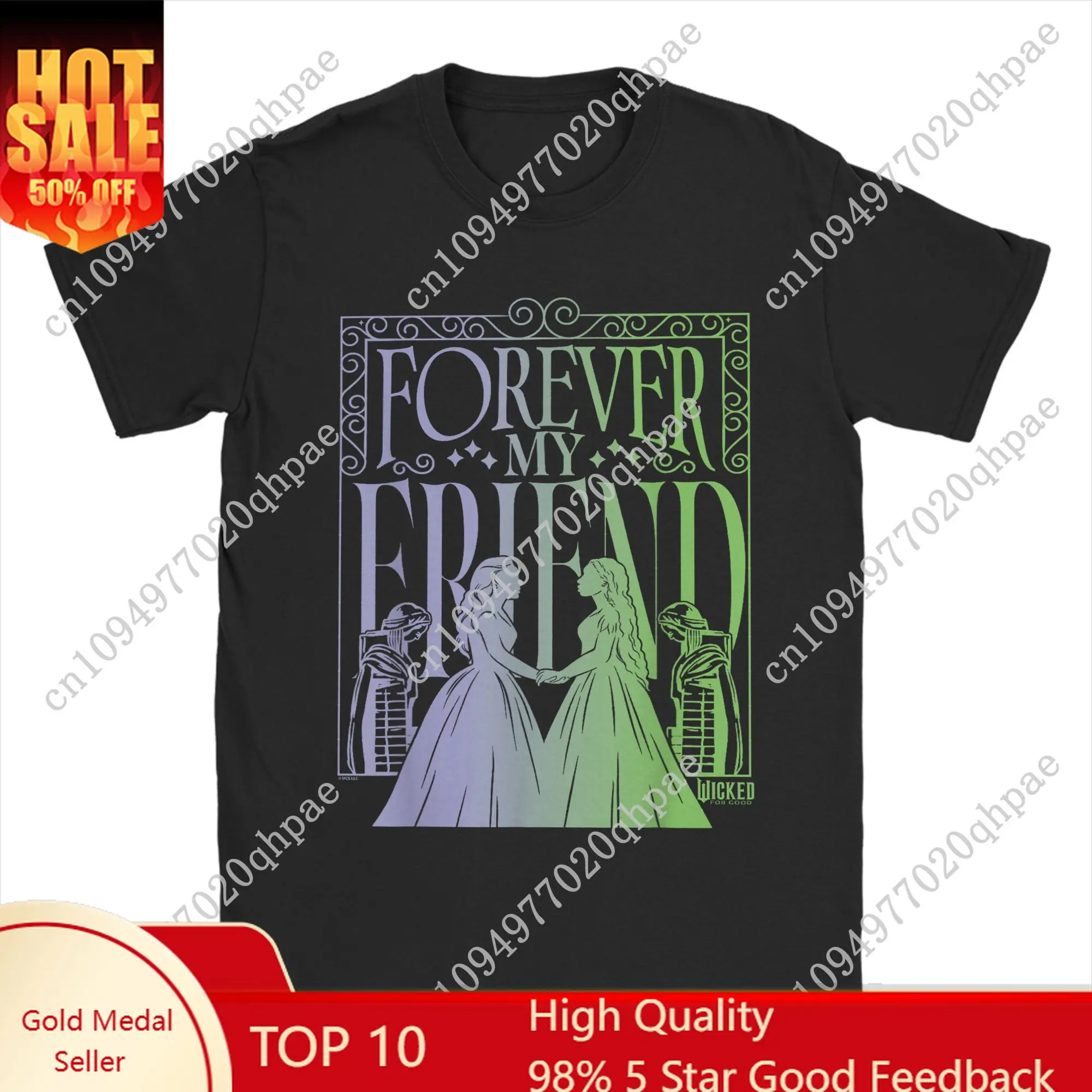 

Funny Wicked For Good Forever My Friend Silhouettes T-Shirt Men O Neck Cotton T Shirt Short Sleeve Tee Present merchandise