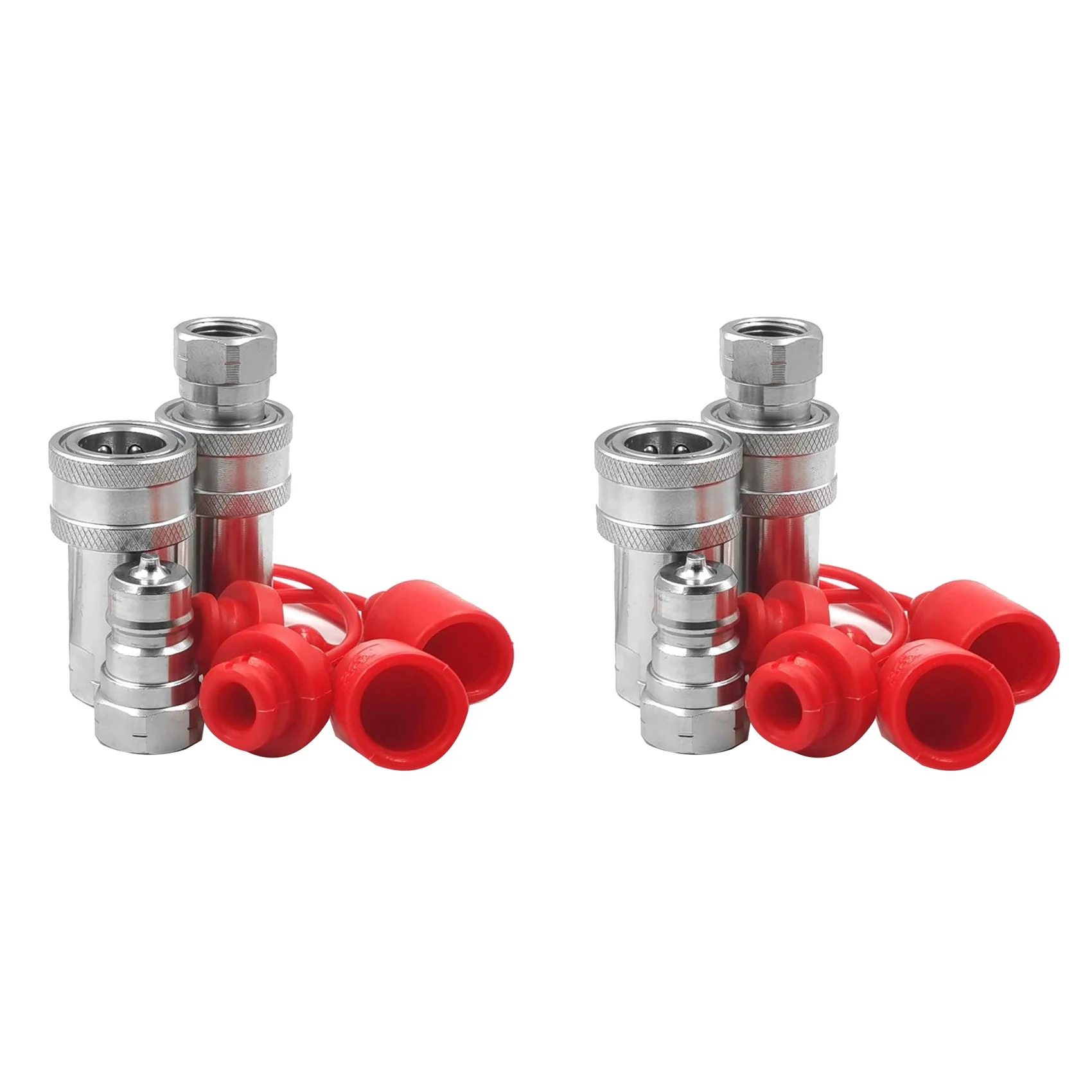 

AT44-2X 3/8Inch NPT Thread ISO7241-1A Hydraulic Quick Disconnect Coupler Set With Dust Cap