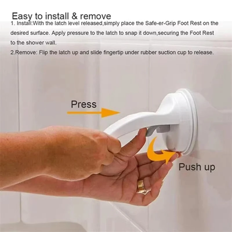 TKOH-soporte para ducha con ventosa, sin perforaciones, ventosa, antideslizante, para lavado de pies, soportes para pedales de zapatos para Baño