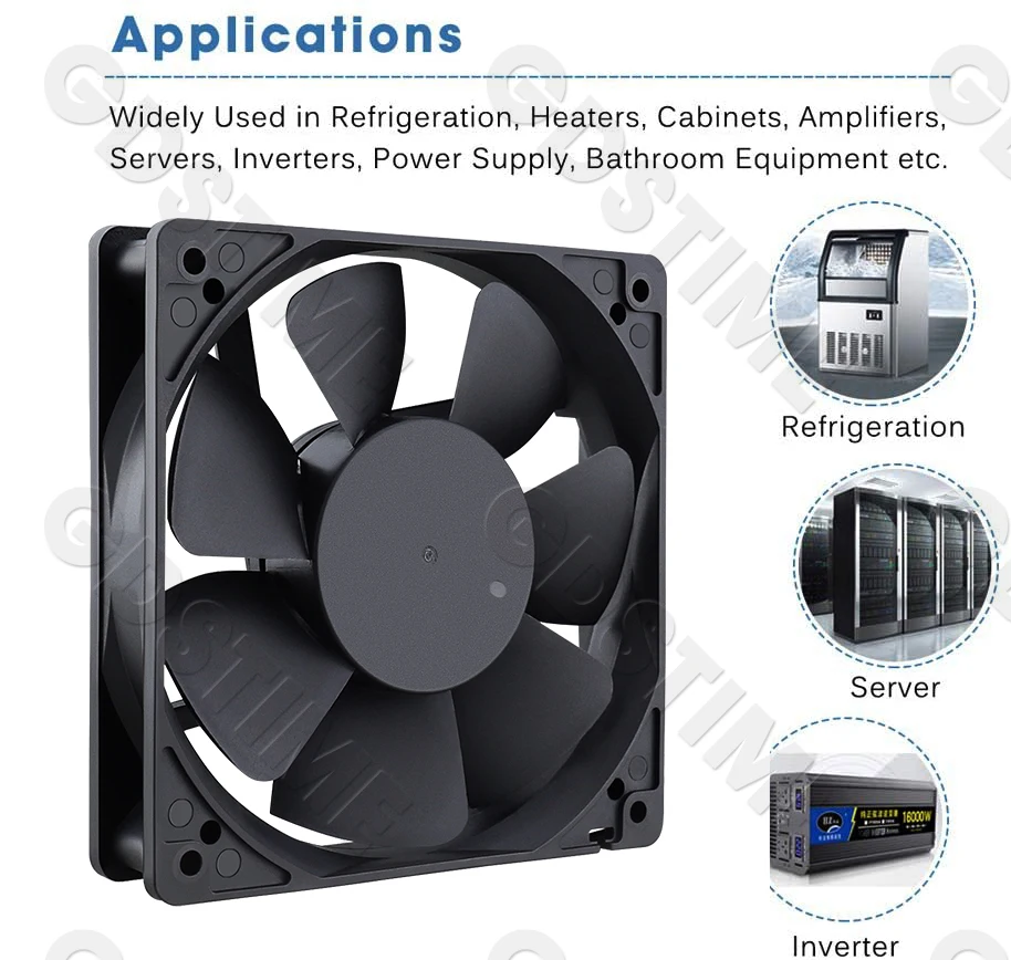 Gdstime EC Fan 230V 220V Axial Fan 120mm 92mm 80mm 60MM Ventilator 240V CPU Cooler Dual Ball/Oil Brushless Fan AC 110V PC Fan view 4