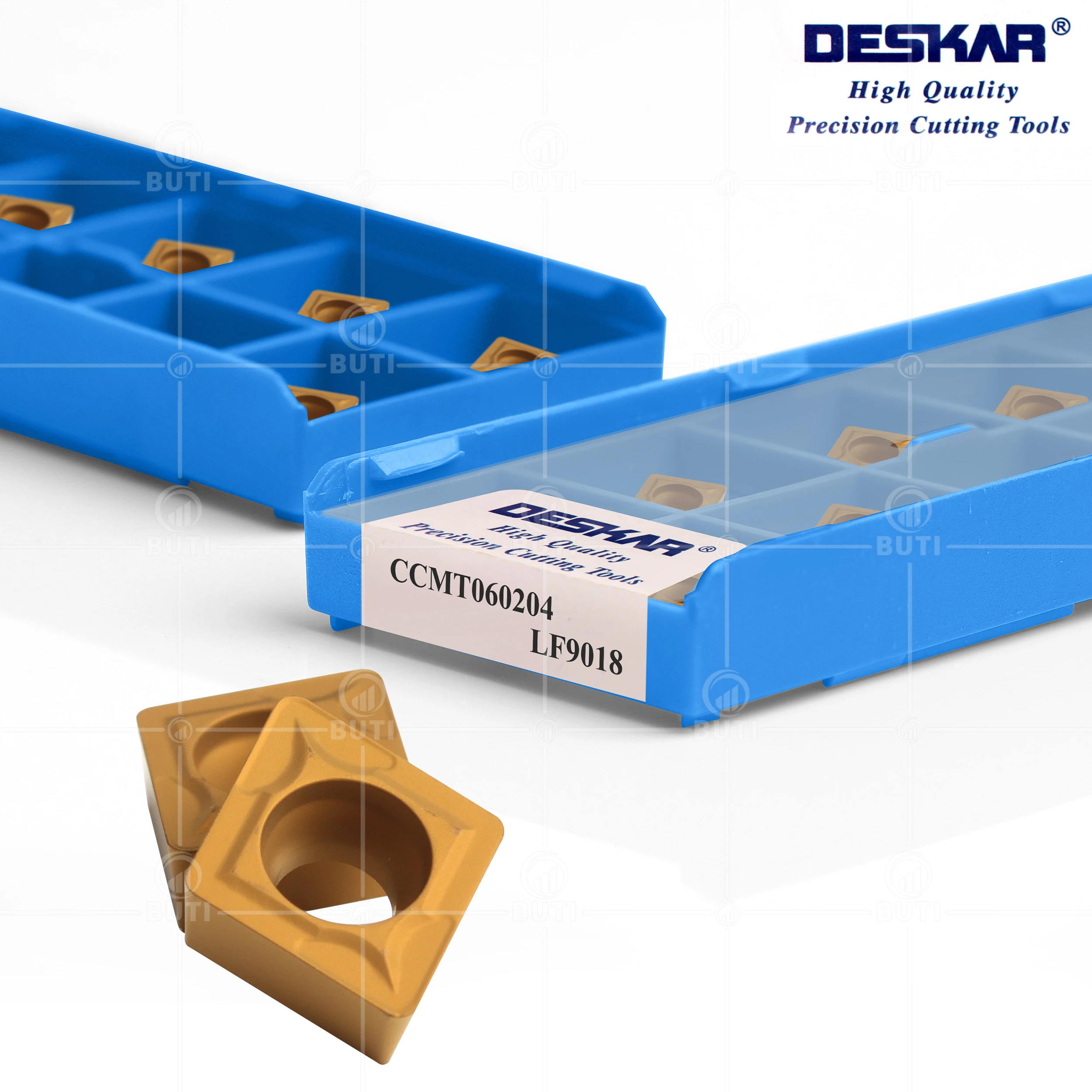 Imagem -02 - Deskar 100 Original Ccmt060204 Ccmt060208 Ccmt09t304 Ccmt09t308 Lf9018 Torno Cnc Turning Ferramenta Carbide Insert Cnc para Aço Parte