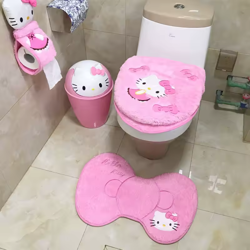 Sanrio Hello Kitty Toilet Seat Cushion Cute Anime Closestool Seat Cover Mat Soft Comfortable Foot Mat Bathroom Accessories Gifts - AliExpress 