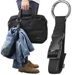 1Pc portatile in Nylon nero antifurto cinghie per bagagli valigia cinture supporto pinza aggiungi borsa Clip per borsa uso per trasportare strumenti all'aperto