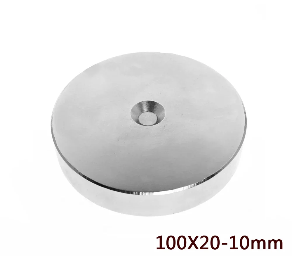 1PC 100x20-10 mm Big Thick Round Magnet 100mm X 20mm Neodymium Magnet Disc 100*20-10 mm N35 Permanent Magnet 100*20 Hole 10mm