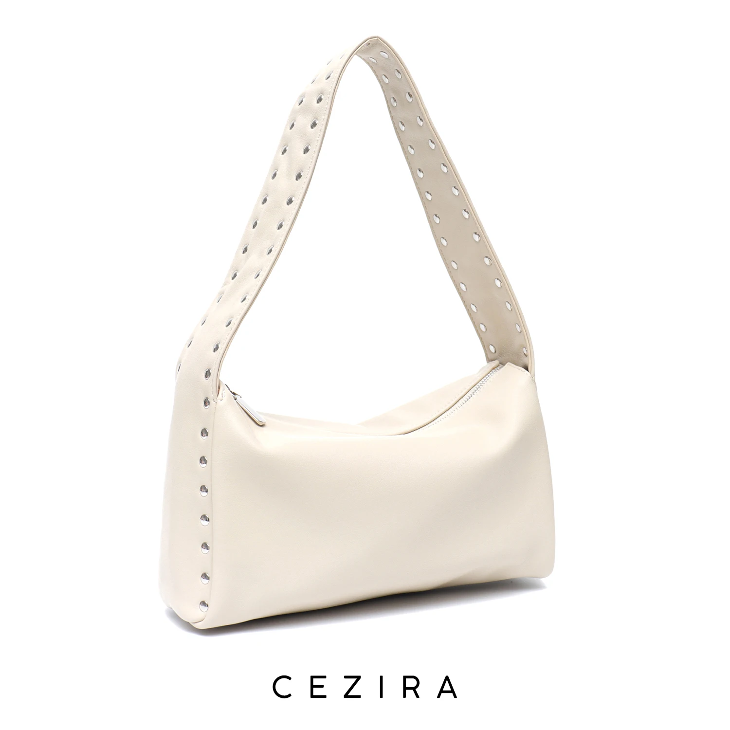 CEZIRA Brand Designer Women PU Vegan Leather Shoulder Bags Luxury Studs Rivets Fashion Style Hobo Pillow Handbags Underarm Purse