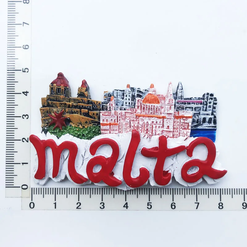 

Malta Creative Style Fridge Magnet Cultural Landscape Resin Message Stickers Tourism Souvenir Decoration Crafts