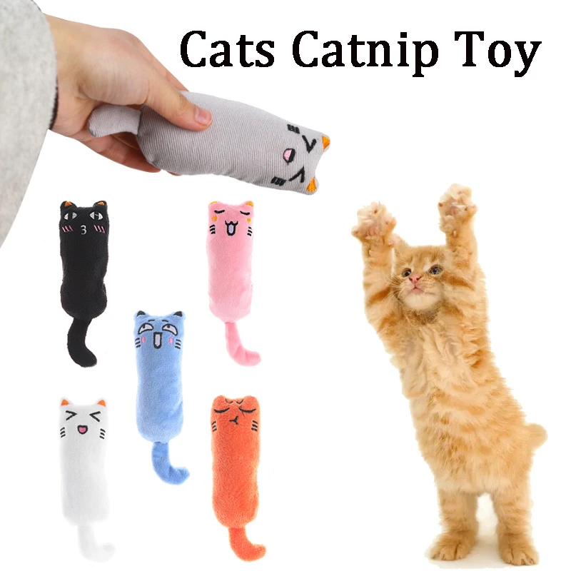 Teeth Grinding Catnip Toys Funny Interactive Plush Cat Toy Pet Kitten Chewing Vocal Toy Claws Thumb Bite Cat Mint For Pet Cats