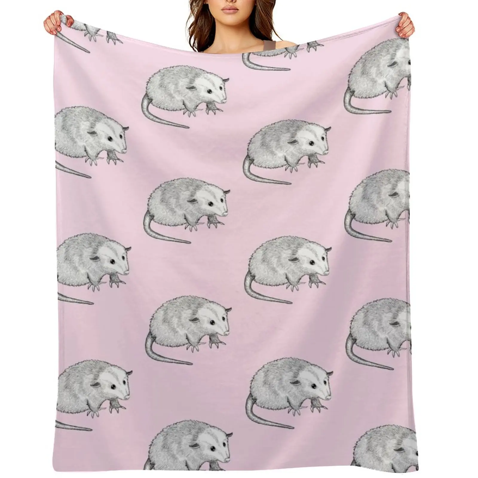 

Little Opossum Throw Blanket Decorative Beds Nap Winter beds anime Blankets