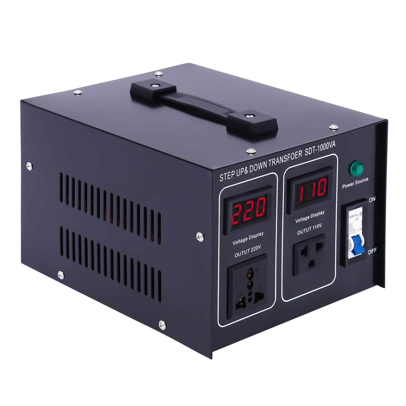 1000W Power Transformer, Compact and Portable Design, Heat Dissipation System, Voltage Converter for Home & Travel Use