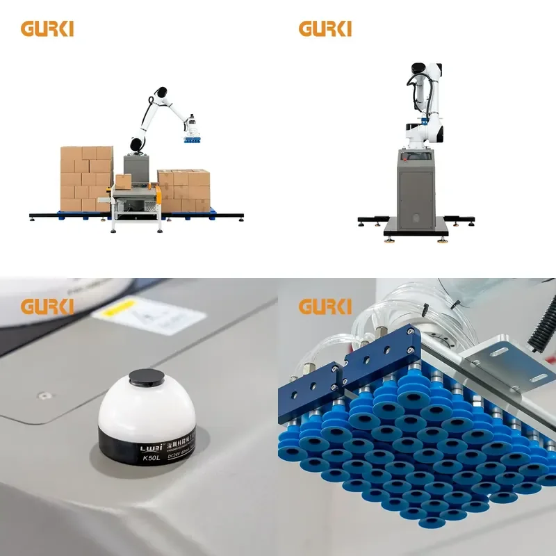 GURKI Automatic low-cost picking and placing collaborative robot Cobot arm palletizer for milk juice production line