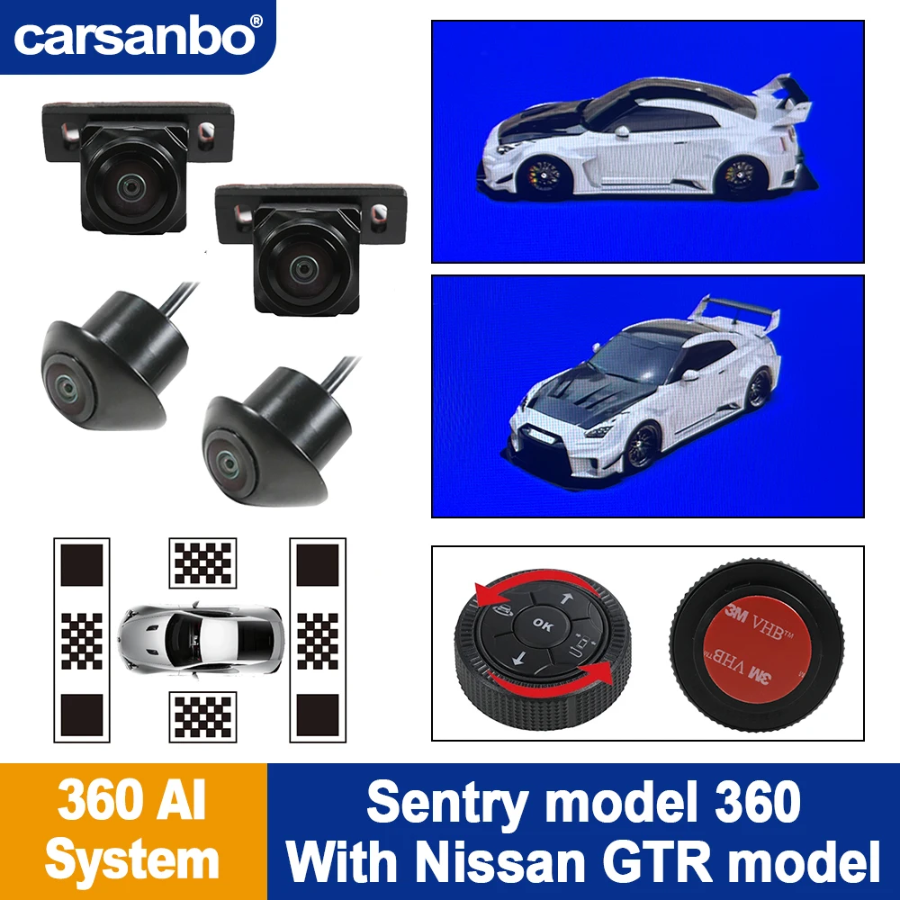 Carsanbo 360° Panoramic AI System 1080P HD Camera Support Sentinel Feature With Nissan GTR Model