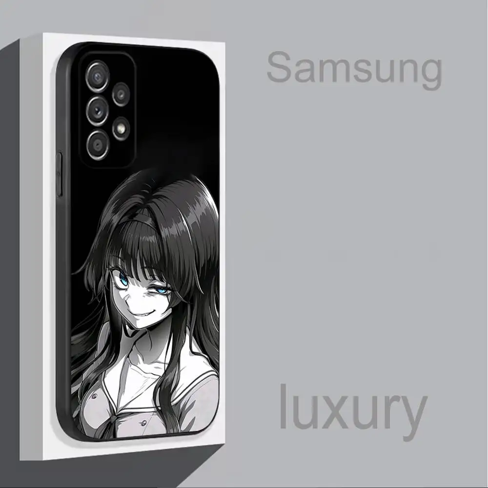 Urocze etui na telefon K-Kaoruko-Waguri do Samsunga S 9, 10, 21, 30, 22, 23, 24, 25, Ultra, Plus, Lite, FE, 4, 5G, czarne, miękkie, precyzyjne.