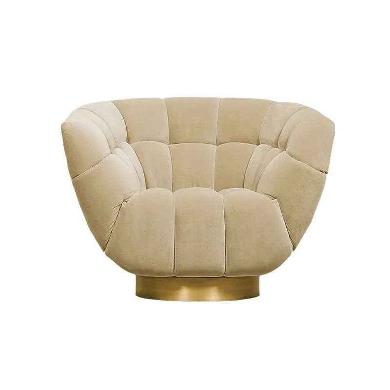 

Light luxury high-end velvet rotatable armchair single casual sofa chair