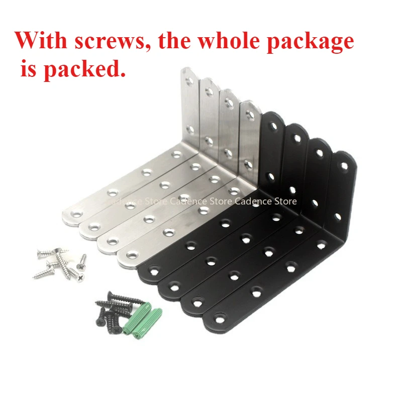 8pcs Brackets Shelves Heavy Duty Stainless Steel L Shaped Bracket Corner Brace Joint Right Angle Bracket Wall Hanging Bracket
