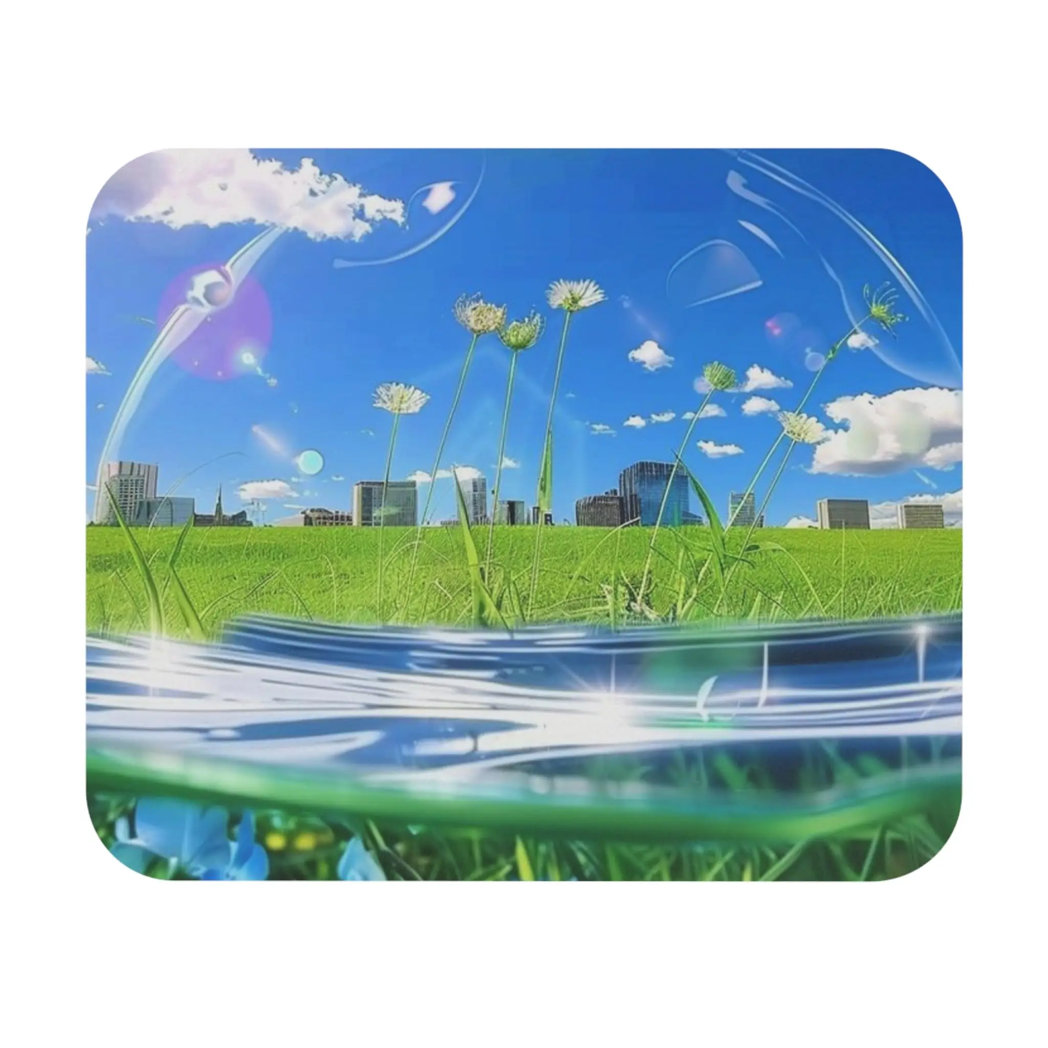 

Frutiger Aero City And Aqua Hills Print Square Mouse Pads Lock Edge Gaming Mousepad Mouse Mat Keyboard Mats 30x25cm