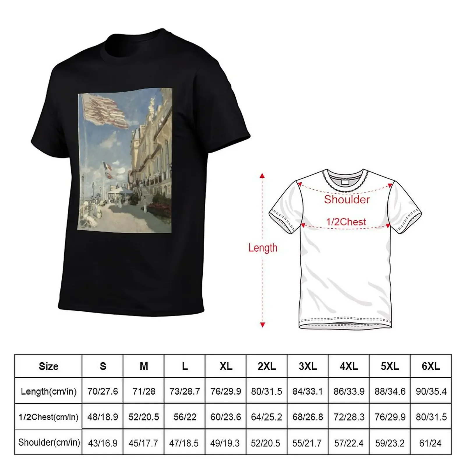 Hotel des Roches Noires - Trouville by Claude Monet T-Shirt customs design your own baggy shirts slim fit t shirts for men