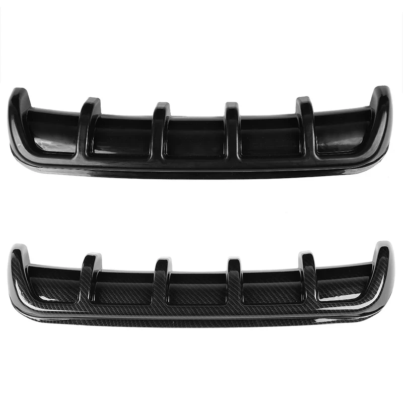 

Ярко-черный/карбоновый универсальный спойлер-диффузор для заднего бампера автомобиля, защита от ударов, дефлектор, спойлер на шасси