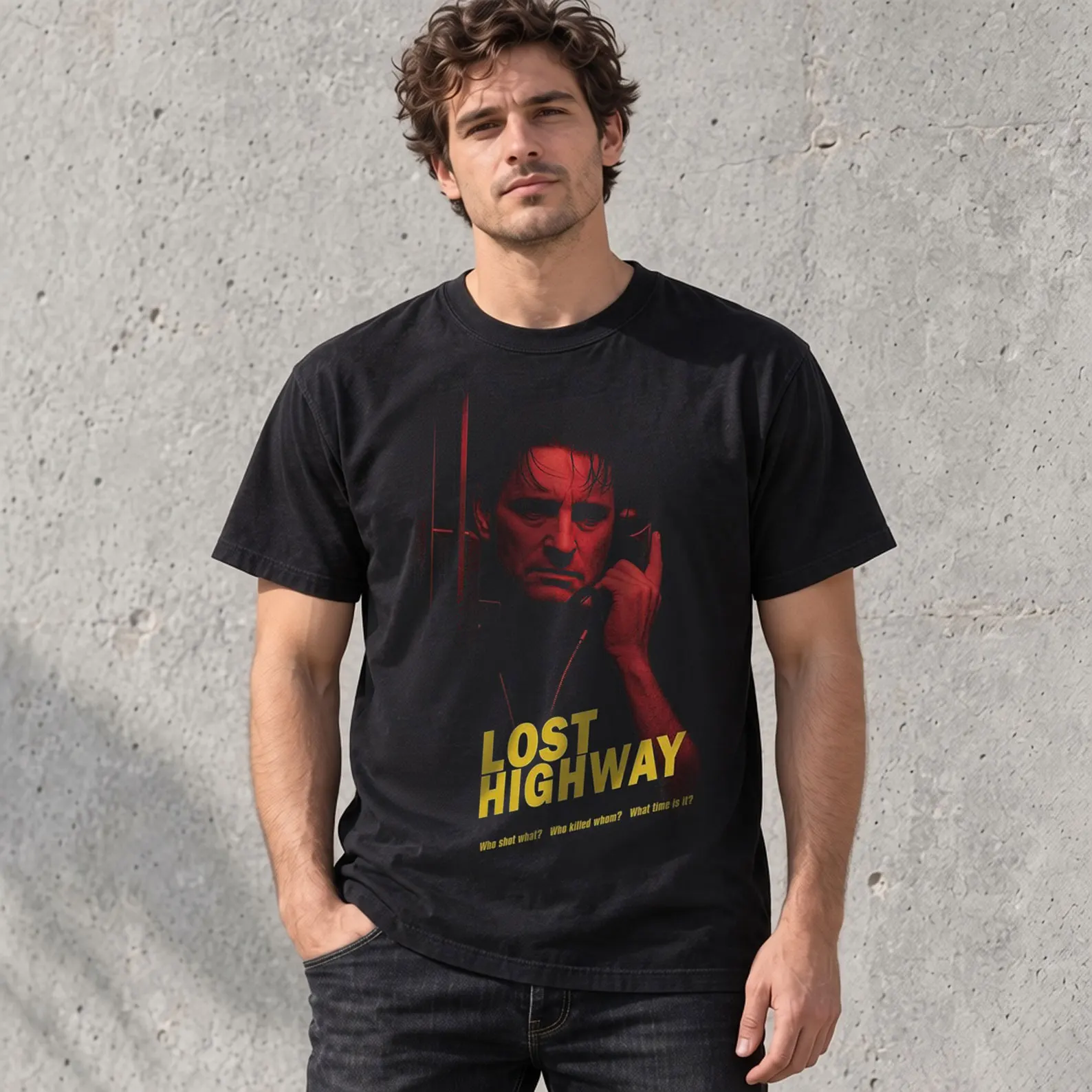 Lost Highway Retro Horror Movie T-Shirt 1011 Unisex Short-Sleeve Graphic Tee Vintage Cult Classic David Lynch Film Fan Gift