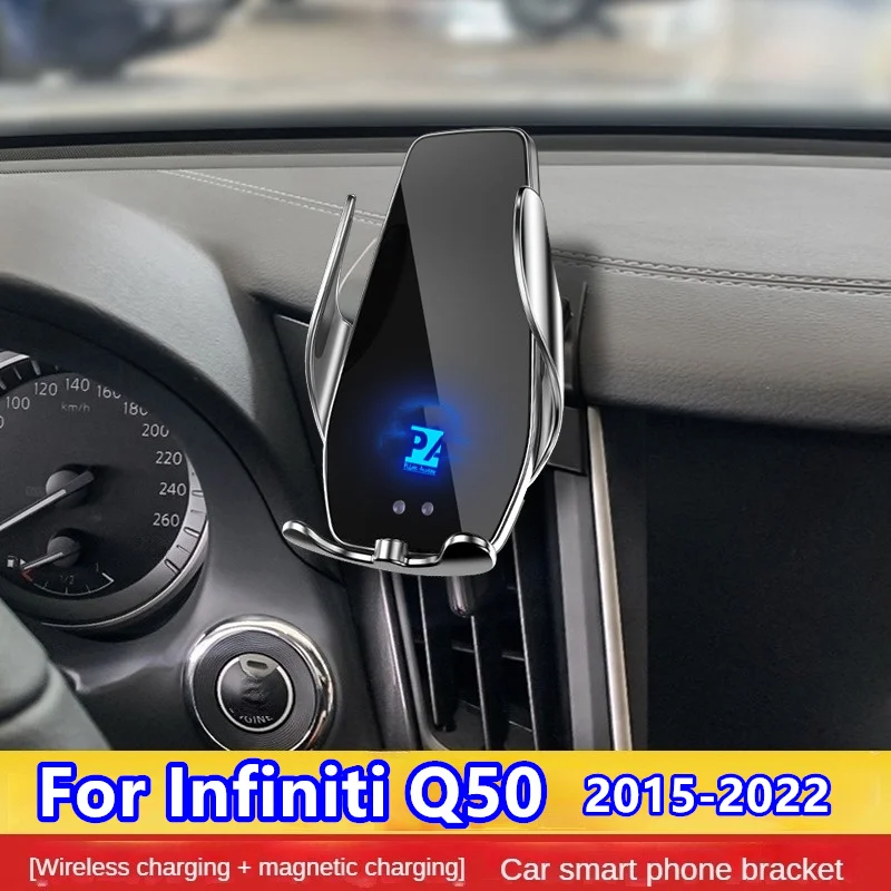 

2015-2022 For Infiniti Q50 Mobile Phone Holder Wireless Charger Car Mount Navigation Bracket GPS Support