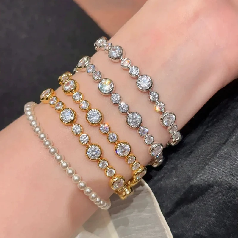 Exquisite Vintage Bubble Zircon Bracelet Light Luxury and High-end feel Versatile Inlaid CZ Bracelet for Women KOFSAC