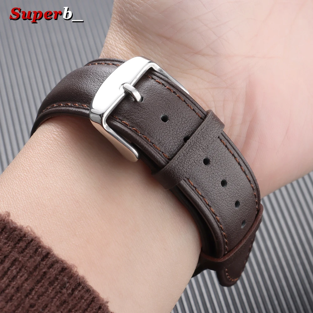 12/14/16/18/19/20/21/22/24 mm Kalbsleder-Uhrenarmband, weiches Material, Uhrenarmband für Herren und Damen, schwarzes Ersatz-Armbanduhrenarmband – Detail 7