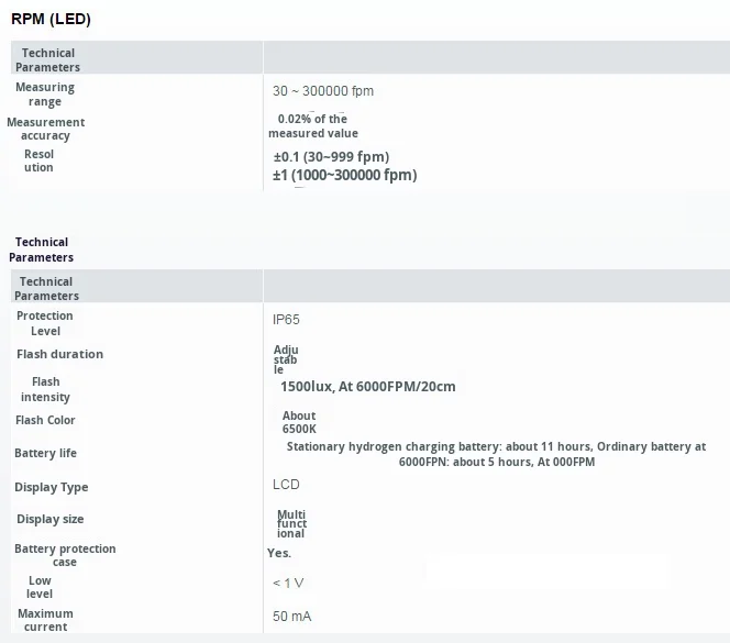 Testo 477 Stroboscope Light Emitting Diode Electronic Tachometer 220V High Precision Handheld Flash Speed Liquid Machine Battery
