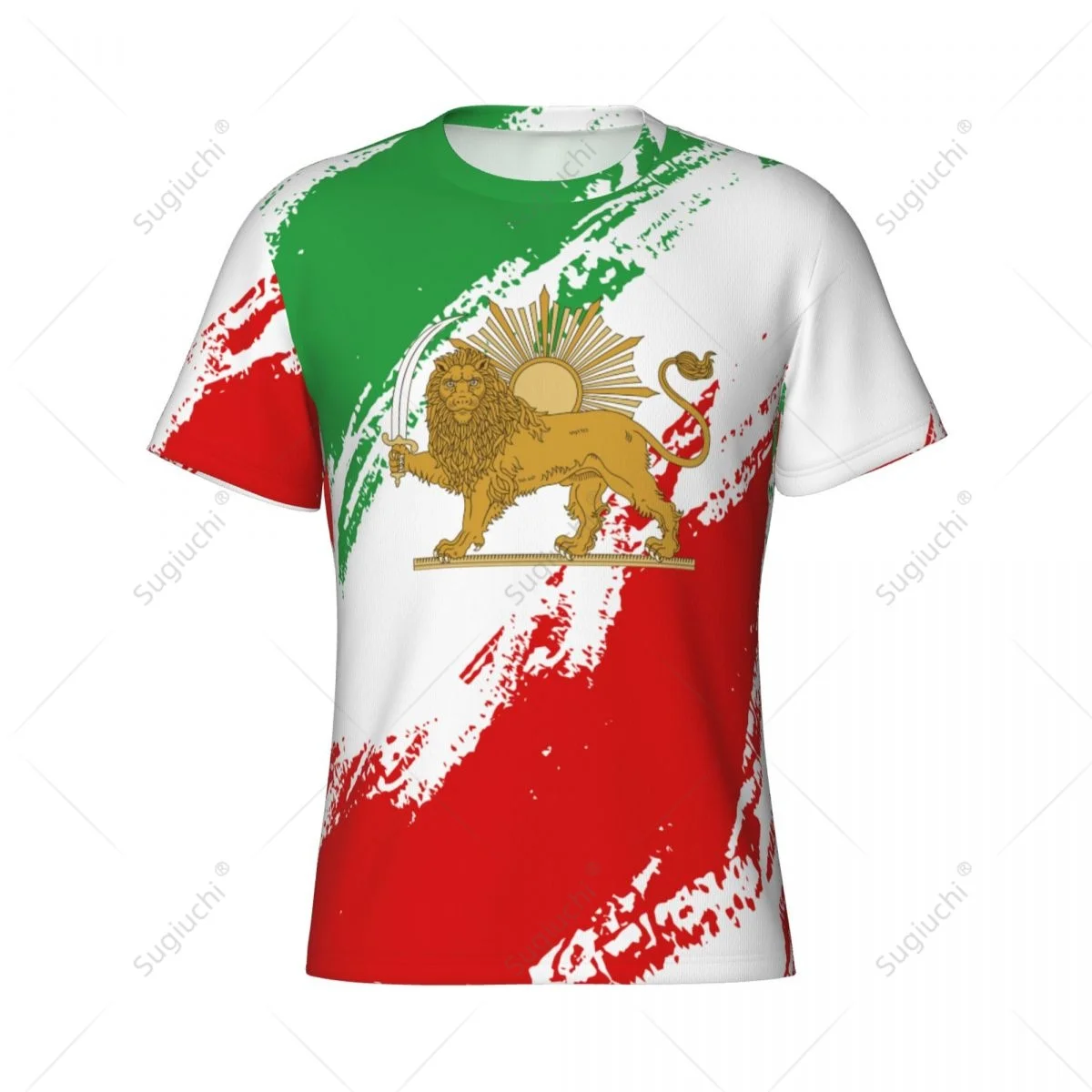 Custom Name Nunber Persia Iran Lion And Sun Flag Emblem 1423-1979 Men Tight Sports T-shirt Tees jersey For Soccer Football Fans