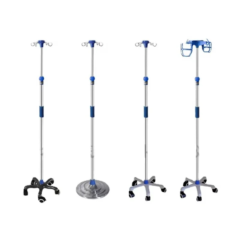 Soporte de polo IV médico de hospital plegable móvil soporte de infusión ajustable soporte de goteo duradero conveniente