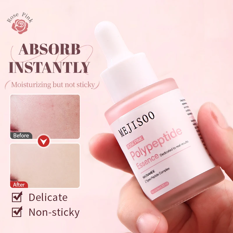 Pink Rose Peptide Serum Niacinamide Balance Uneven Skin Tone Gentle Hydrating Daily Facial Skin Care