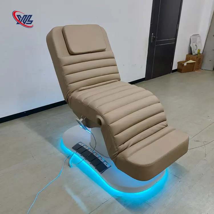 Coofull Brown Color Massage Table Salon Aesthetic Bed Spa Beauty Shops Electric Massage Facial Bed With Foot Control