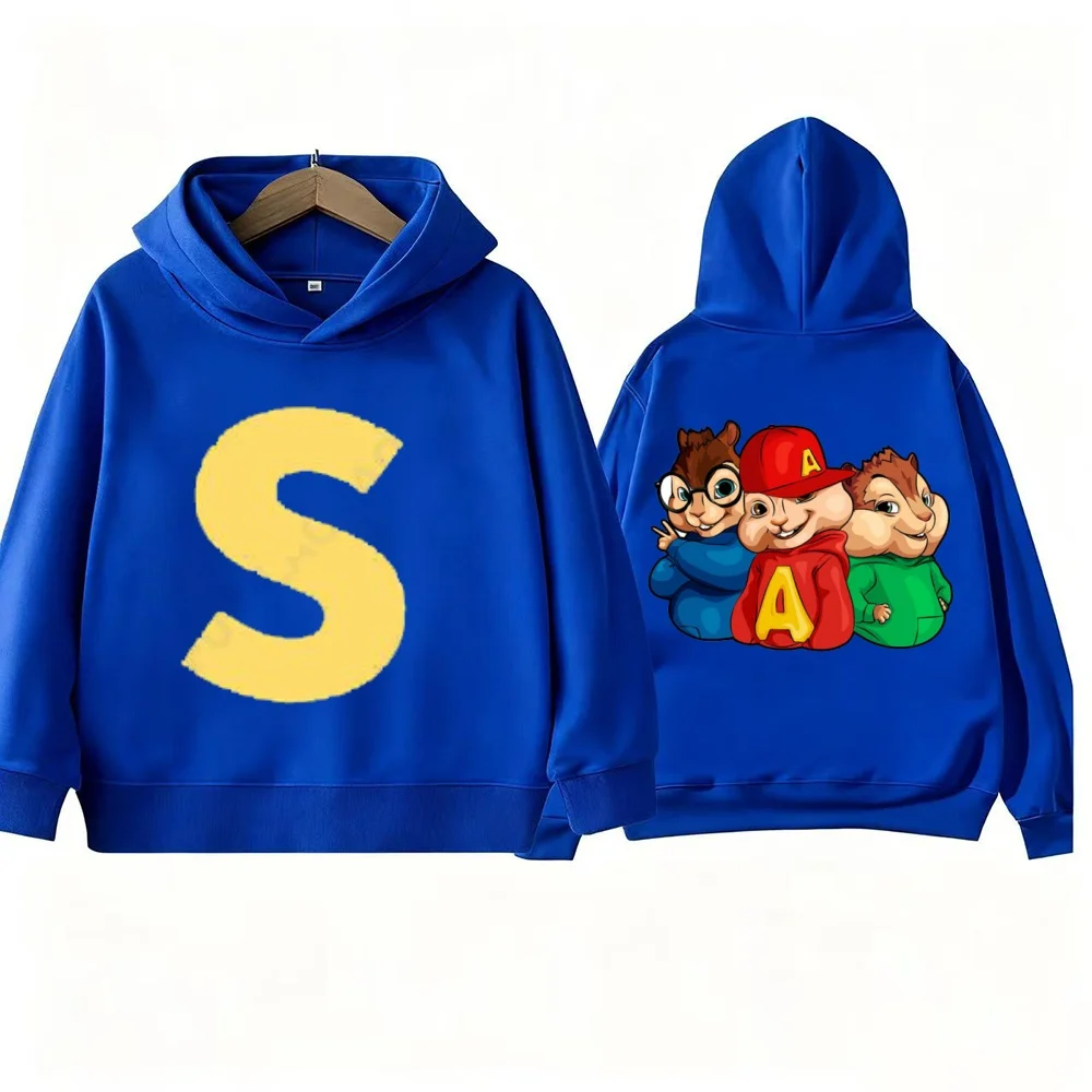 Sudadera con capucha estampada de Alvin Chipmunk, ropa deportiva, sudaderas informales de manga larga para niños, moda de primavera y otoño