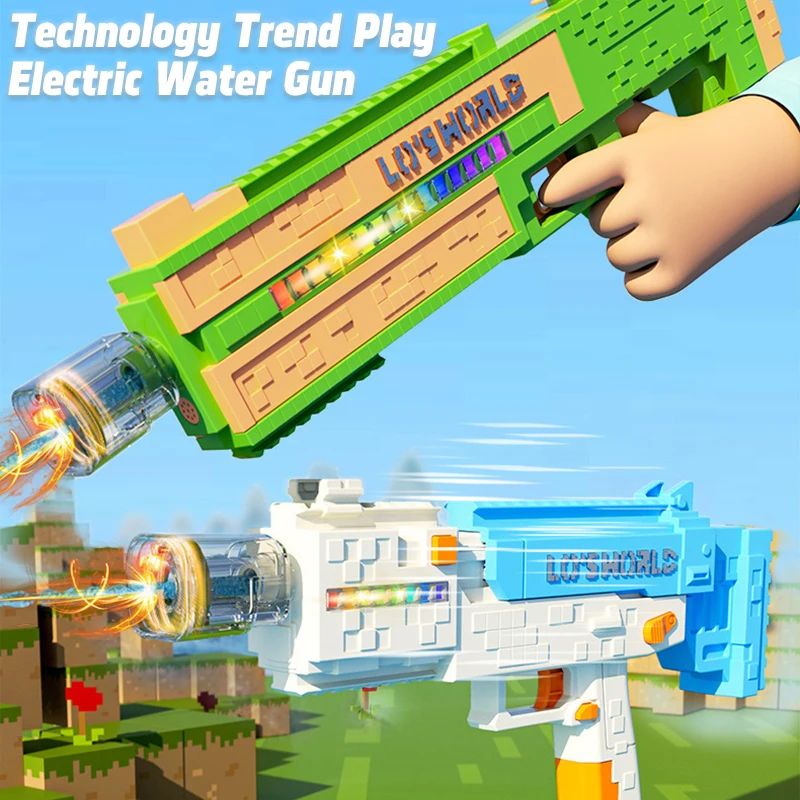 

Новая модная игрушка-пистолет с водяной камерой, крутое освещение, большая емкость, самовсасывающая детская летняя водная игра