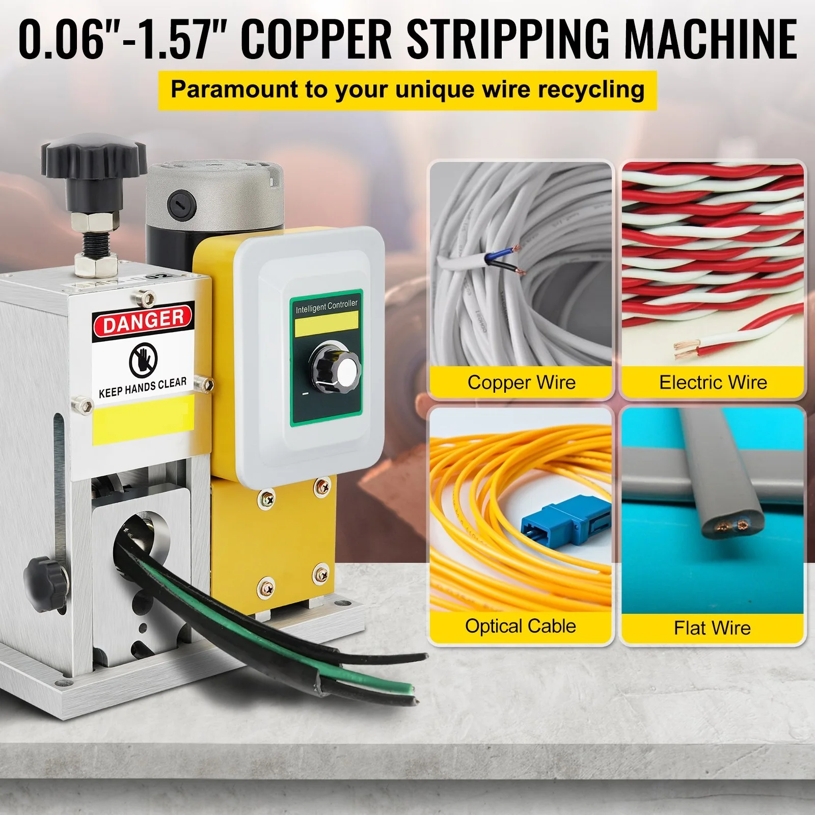 Imagem -03 - Máquina de Decapagem de Fio Elétrico de Velocidade Ajustável Descascador de Cabos Descascador de Cobre Recuperação de Fio de Alumínio 400w 1.540 mm