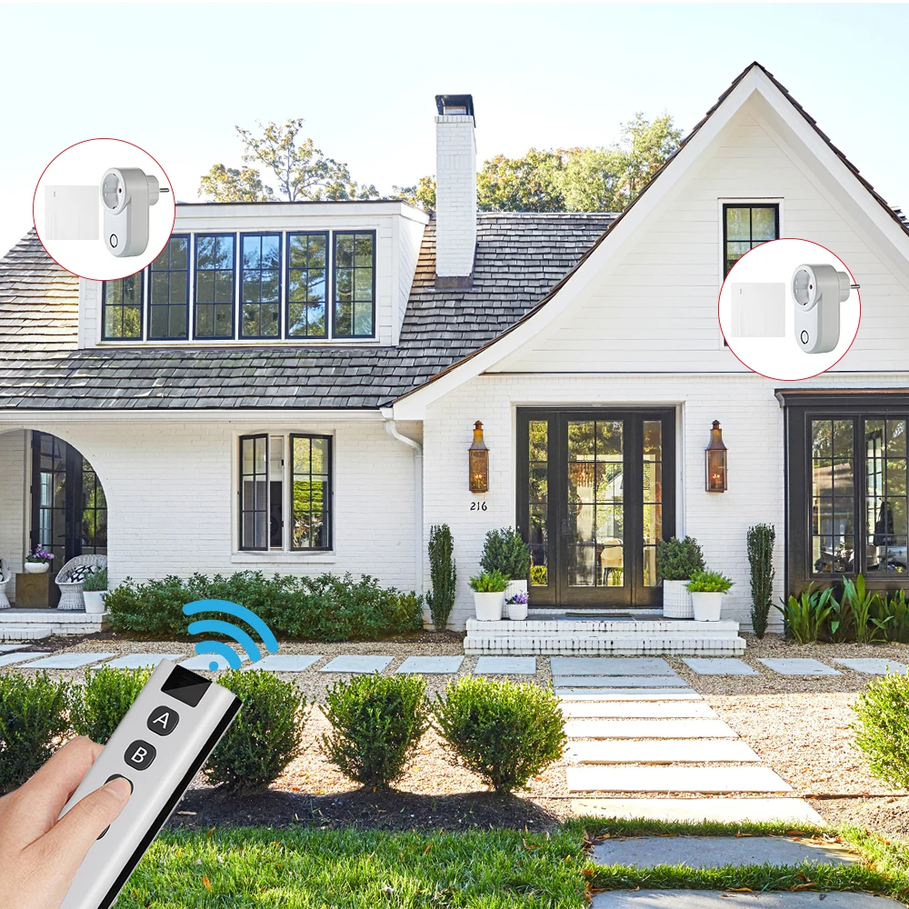 WENQIA Wireless Remote Control Smart Plug In Socket 433mhz EU FR Standard Wall Programmable Socket Switch Smart Home Light 15A