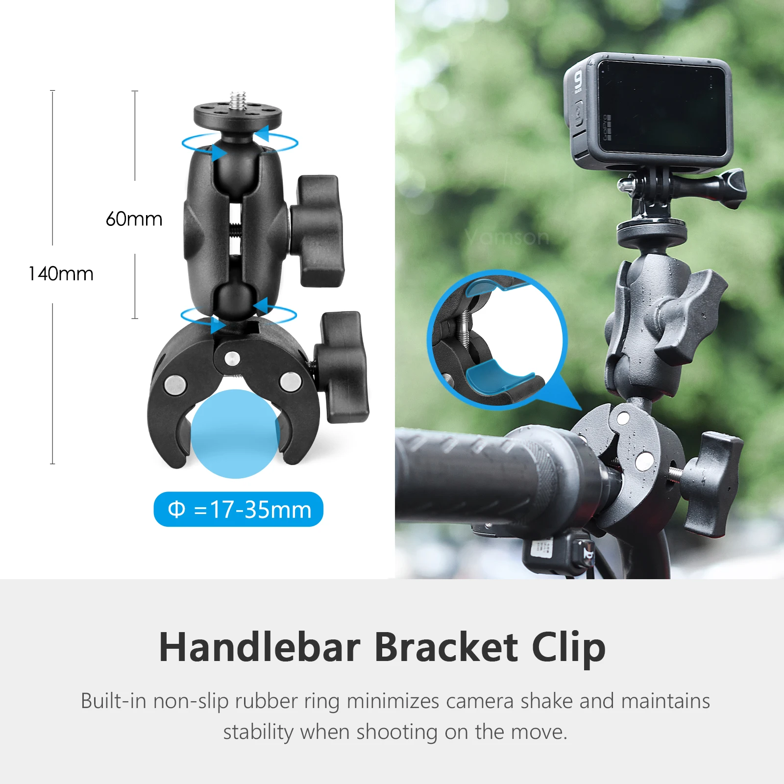 Vamson รถจักรยานยนต์อุปกรณ์เสริม Mount Kit สำหรับ Insta360 X3 One X2฿สำหรับ GoPro Hero 11 10 9รวมถึงอะลูมินัมอัลลอย Extension แขน