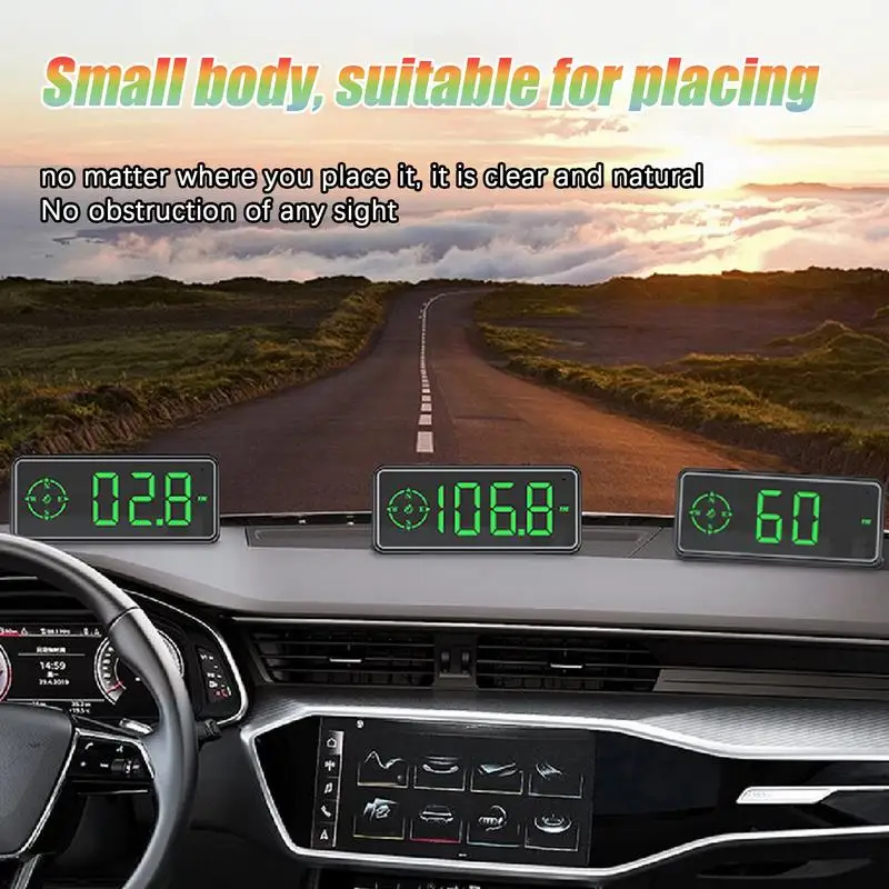

Speedometer For Car HUD GPS Speedometer MPH Digital Speed Meter KM/H Overspeed Alarm LCD Wireless Head Up Display For Car &