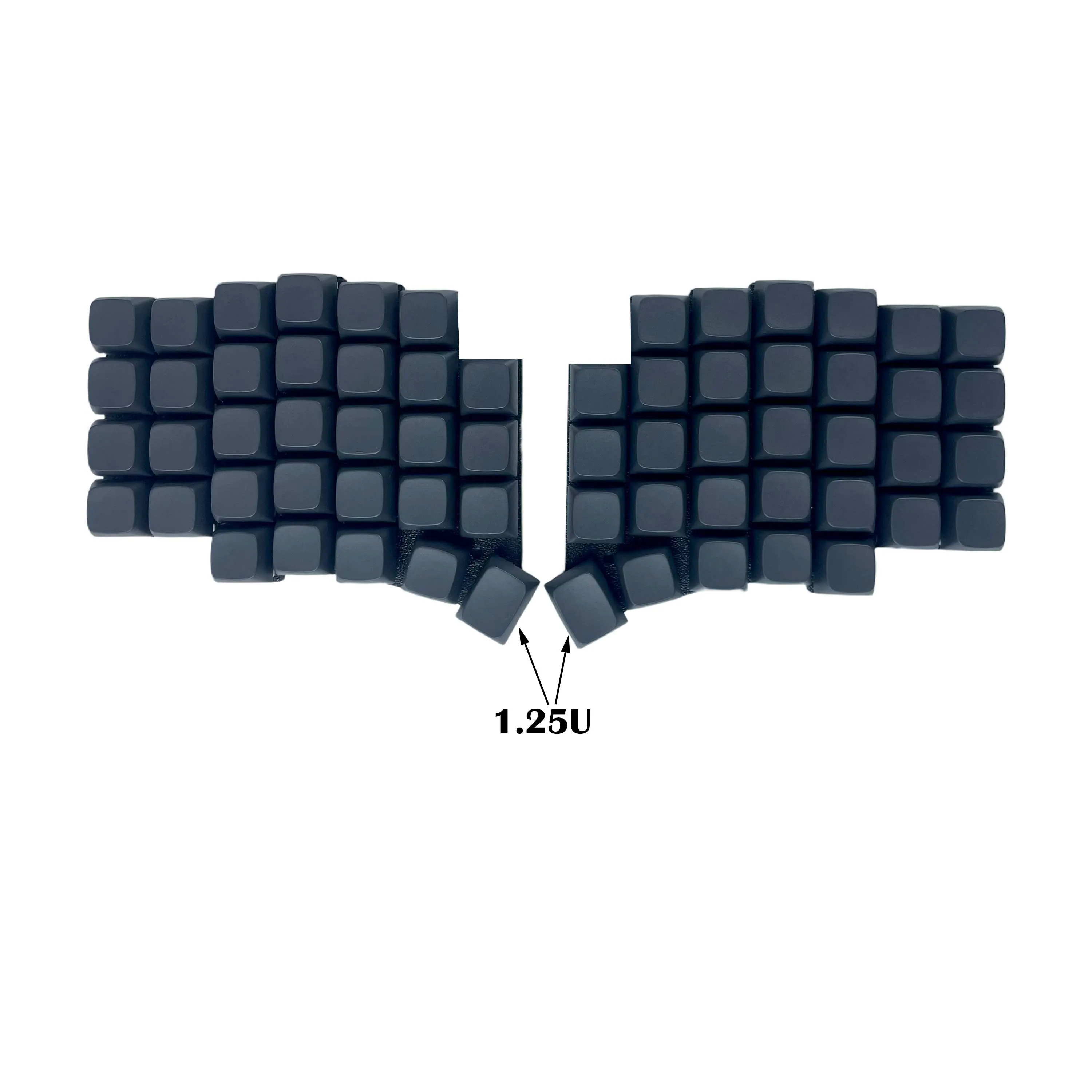 Zestaw nasadek na klawisze MX Stem Blank Black White, 46/64 klawisze, PBT, profil XDA, do klawiatur mechanicznych Corne Sofle Split — zdjęcie produktu 3