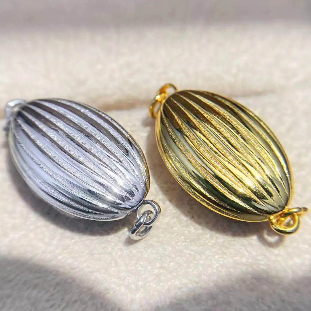 

Wholesale DIY S925 Sterling Silver Pendant Necklace Bracelet Clasp Hook Accessories for 8-15mm Pearls 5pcs/lot