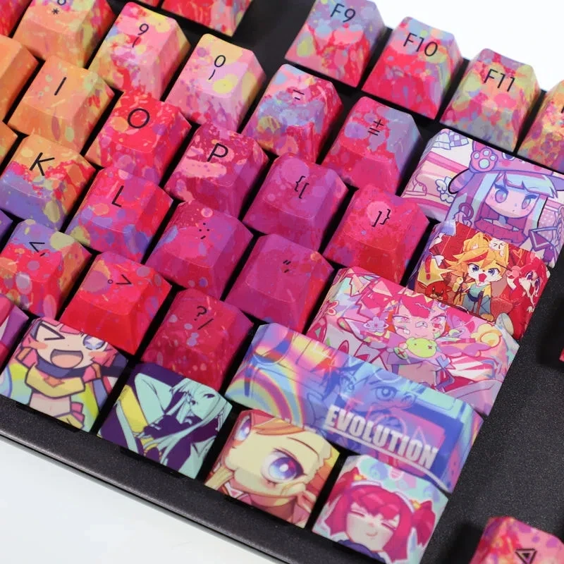 

Muse Dash Game Theme Mechanical Keyboard Keycaps Cherry Mx Switch PBT Keycap Sublimation Cartoon Custom Keyboards Key Cap DIY