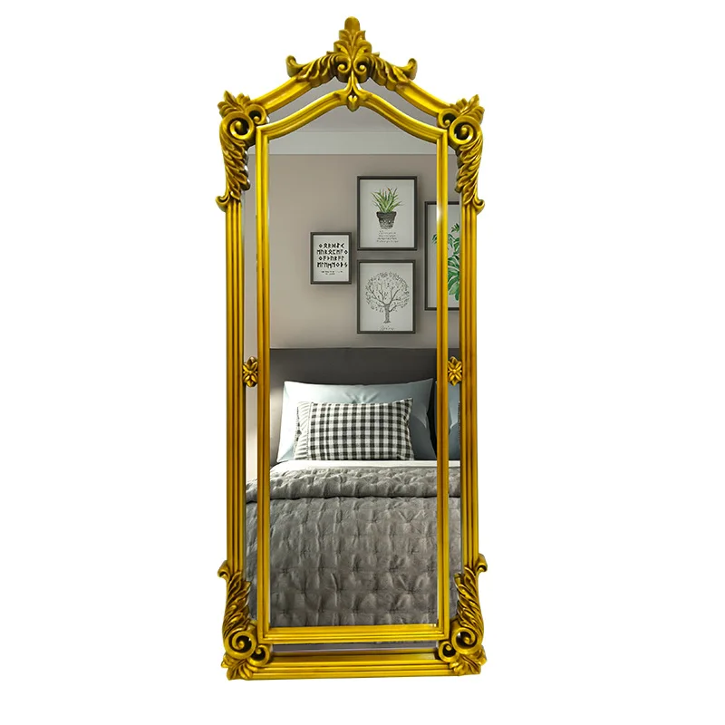 European vintage dressing mirror full length mirror floor home fitting mirror clothing store women's clothing store  full