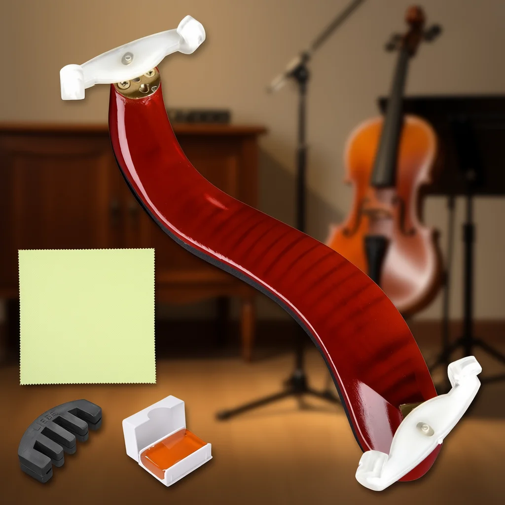 Violin shoulder rest, durable plastic lacquered coating, suitable for stringed instruments