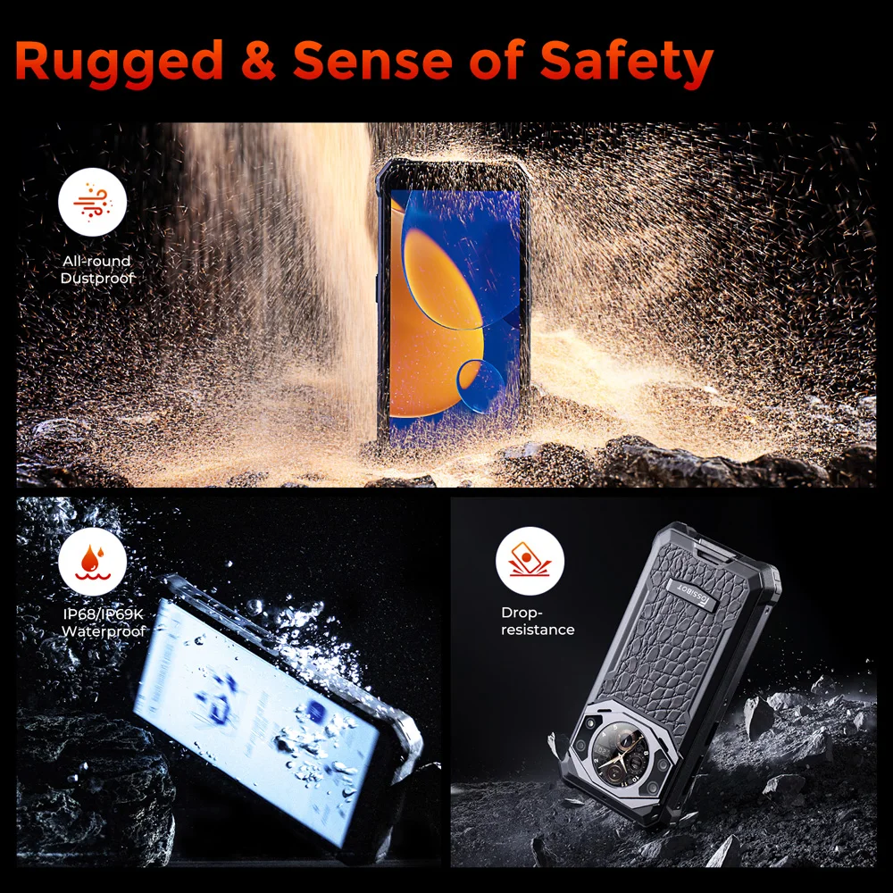 Fossibot F101 Pro Rugged Smartphone 10600mAh 15GB+128GB IP68 Waterproof Mobile Phone Global Version Cell Phone NFC