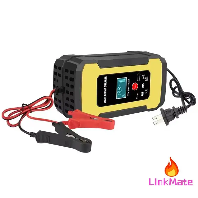 

Car Battery Charger Intelligent Pulse Repair LCD Display For Auto Motorcycle 12V 6A Charger Cycle GEL Lead-Acid US Plug