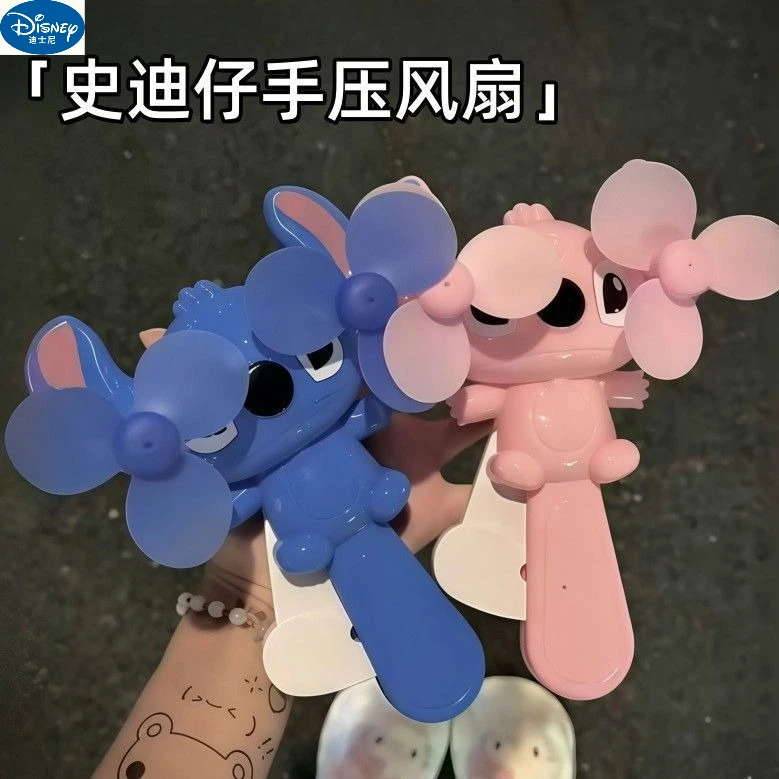 Мини-вентилятор Disney ручной работы, портативный ручной мини-вентилятор Stitch с двойной головкой, игрушка для пар и лучших друзей