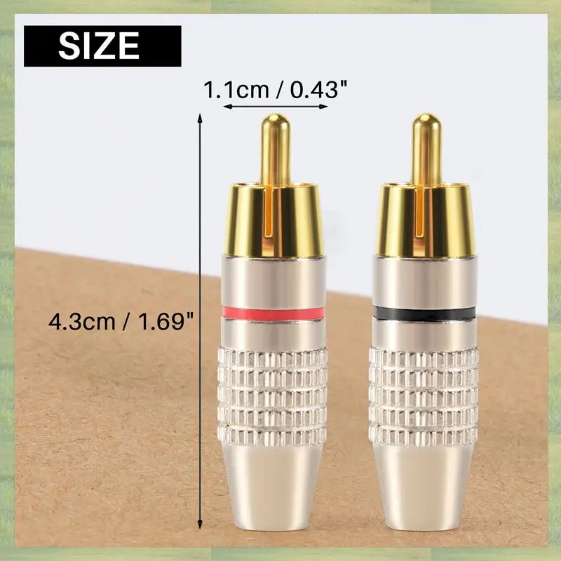 N15R-20 piezas conector de Cable de bloqueo de Audio y vídeo RCA chapado en oro