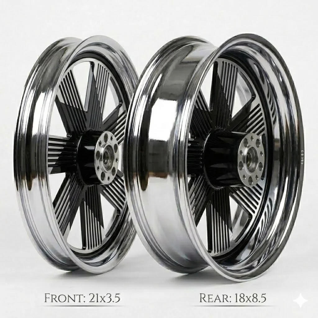 

Кованые диски 21*3.5 и 18*8.5 с хромированным покрытием для Breakout (с 2018 г.), Touring (с 2000 г.) и Softail (с 2000 г.)