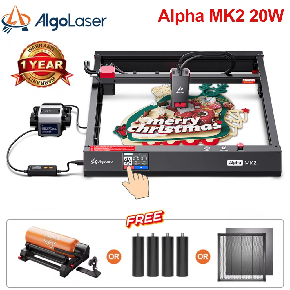 AlgoLaser Alpha MK2 20W Laser Engraver Cutter With Air Pump APP Control CNC Dual-core CPU Versatile Innovative Business DIY Tool