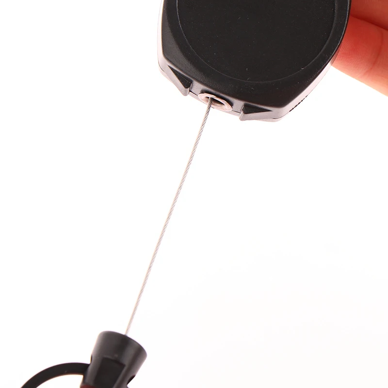 LLavero de cuerda de alambre retráctil automático para exteriores, llavero táctico Luya, Clip de retroceso, llavero deportivo, soporte para tarjeta de identificación antipérdida