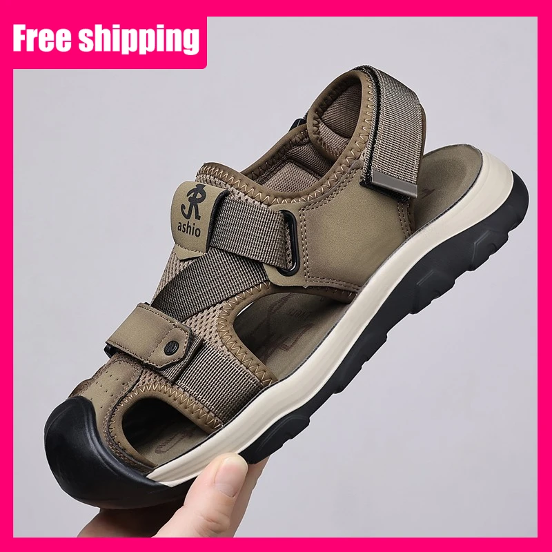 

Мужские сандалии, новые летние дышащие удобные повседневные туфли с открытым носком, предотвращающие запах, нескользящие, быстросохнущие, для пляжа и водных видов спорта