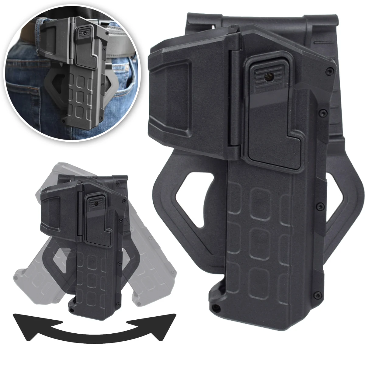 Tactical 1911 Quick Draw Holster, Outdoor Hunting Waist Pistol Holster Compatible with Detachable Flashlight Holster X300 Apl